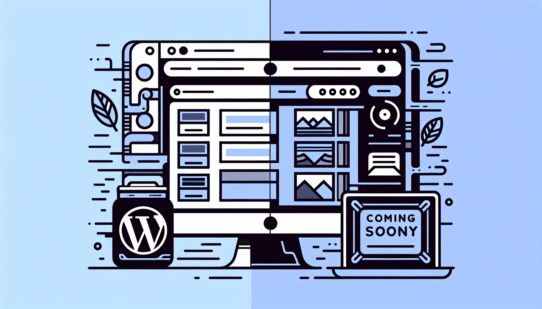 WordPress dashboard and Coming Soon page side by side