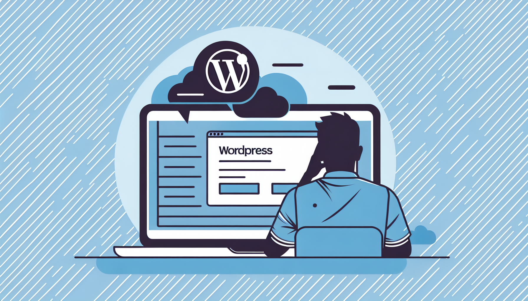 WordPress Error Establishing a Database Connection message on laptop screen