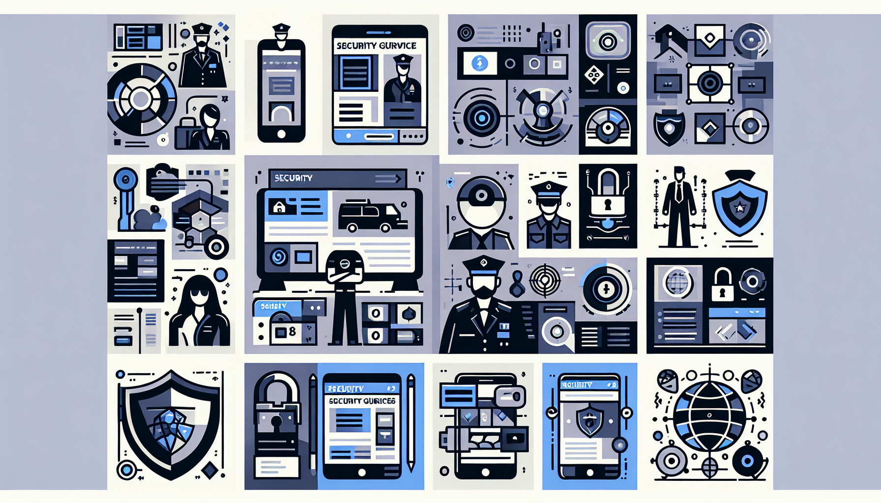 Security Guard Services WordPress Theme Collage