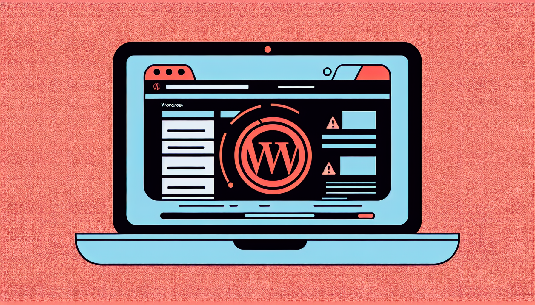 WordPress critical error message on laptop screen